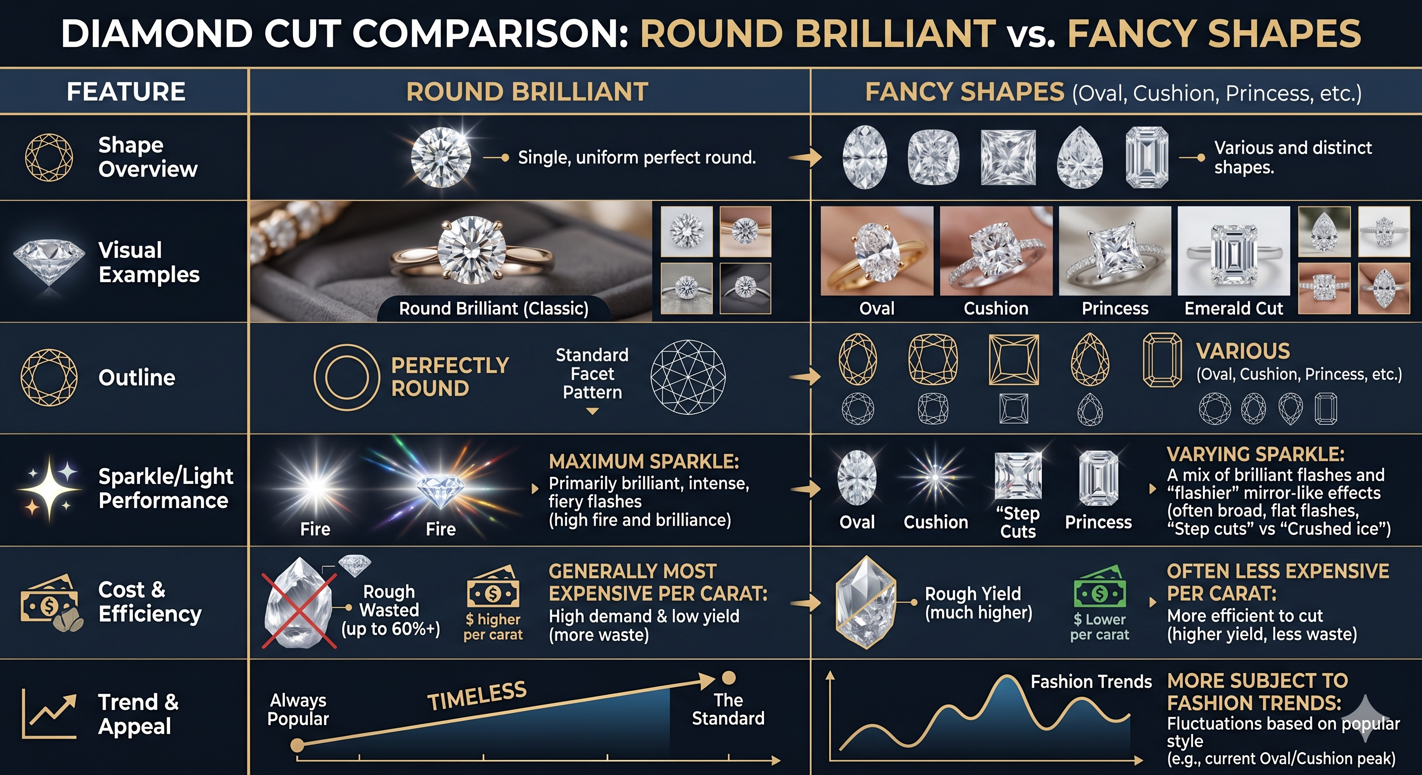 Round Brilliant Cut vs. Other Cuts